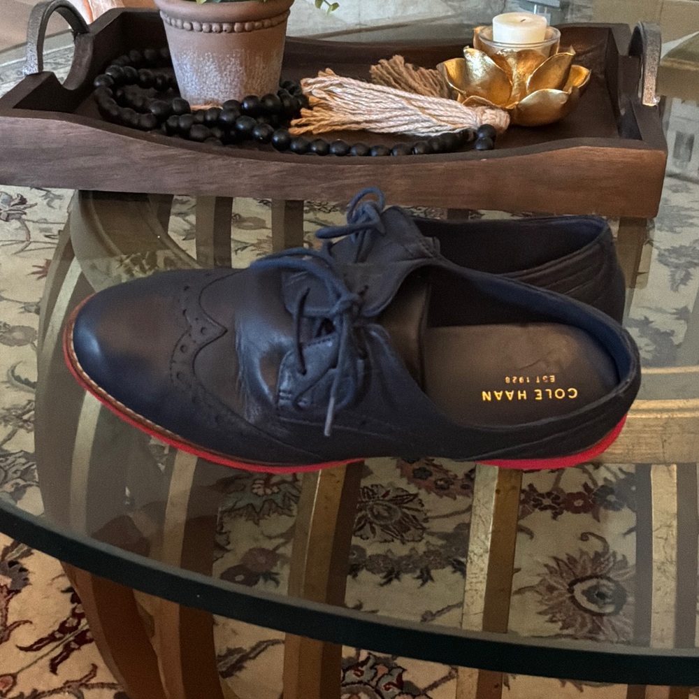 Cole Haan Black Oxfords with Red Sole - Picture 3 of 5